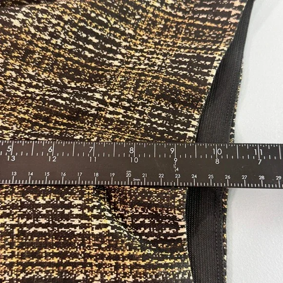 ANNE KLEIN Womens XXS Plaid Pants Black Gold Straight Leg Stretch Slim Fit New - Picture 13 of 15